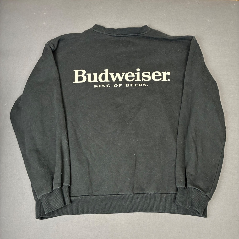 Budweiser King of Beers Men's Blak Crewneck Sweatshirt Size XL Pacsun